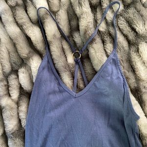 timeless blue bodysuit with snap bottom small